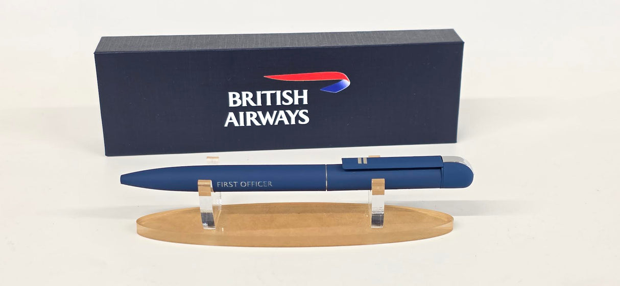 FCPFO-PEN | Accessories | Flight Crew Premium "Folk" Pen with 2 stripes on the pen clip and engraved in silver 'First Officer'
