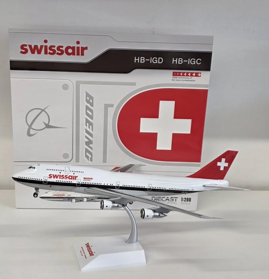 XX20527 | JC Wings 1:200 | Boeing 747-300 Swissair M 700th Anniversary of the Swiss Confederation Polished With Stand HB-IGC