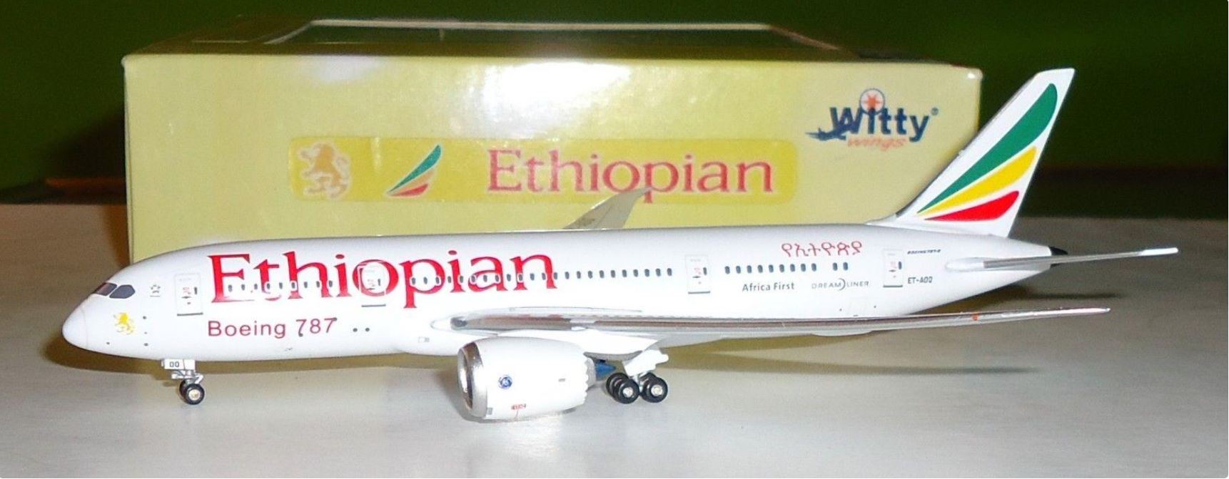 WT4788001 | Witty 400 1:400 | Boeing 787-800, Ethiopian ET-AOQ PRE-OWNED