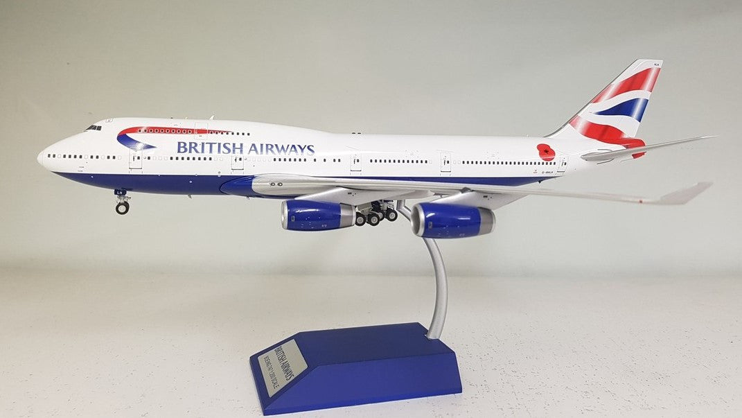 IFCL744BAPOP001 | InFlight200 1:200 | Boeing 747-400 British Airways G-BNLN, 'Poppy' (with stand)