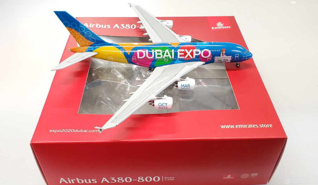 GJUAE2134 | Gemini Jets 1:400 1:400 | Airbus A380 Emirates A6-EEW Dubai Expo