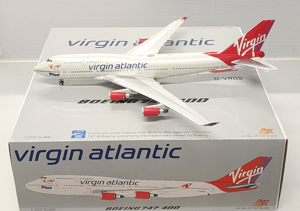 JF-747-4-029 | JFox Models 1:200 | Boeing 747-400 Virgin Atlantic G-VROS 'Forever Young' (with stand)