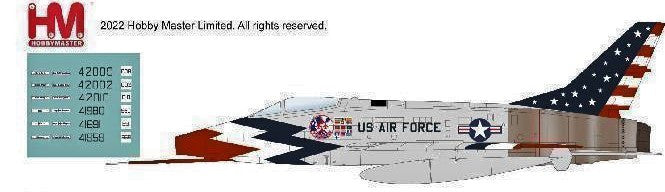 HA2124 | Hobby Master Military 1:72 | F-100 Skyblazers USAF, 1960 Season (with decals for 6 airplanes)