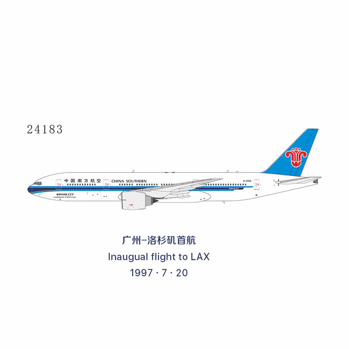 NG24183 | NG Models 1:400 | Boeing 777-200ER China Southern Airlines B-2055 (ETOPS - 越太平洋延程飞行) | is due October 2025