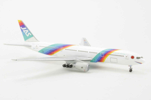 JD51003 | Hogan Die-cast 1:500 | Boeing 777-289, JAS Japan Air System JA8977, 'Rainbow' colours with stand **PRE OWNED**
