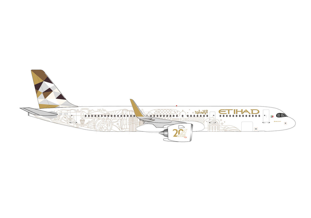 538473 | Herpa Wings 1:500 | Airbus A321neo Etihad Airways - 20th anniversary - A6-AEN