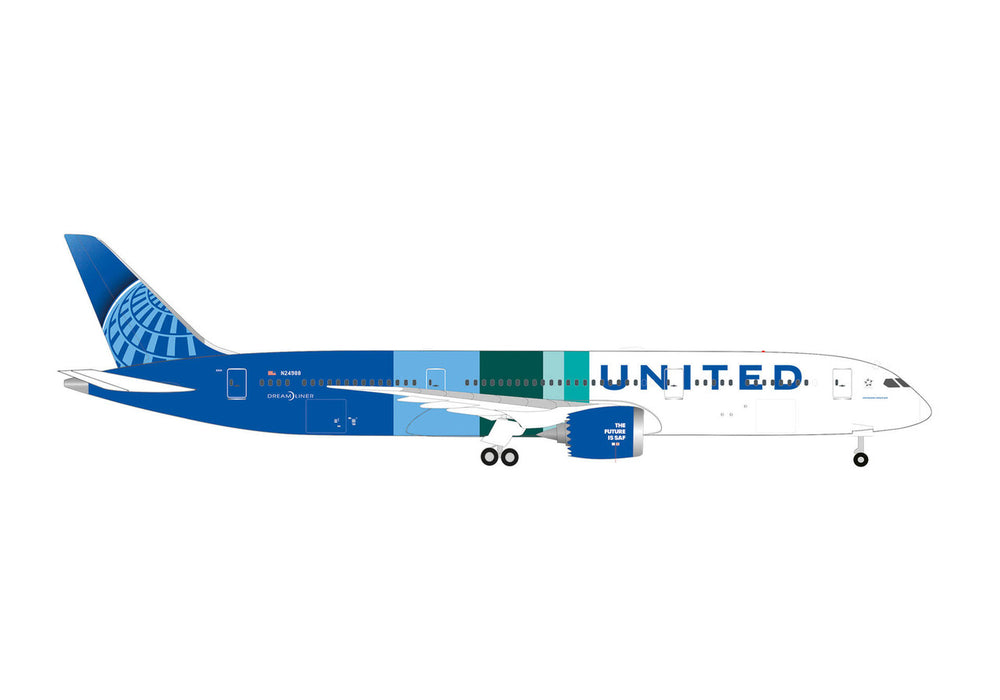 538565 | Herpa Wings 1:500 | United Airlines Boeing 787-9 Dreamliner The Future is SAF - N24988