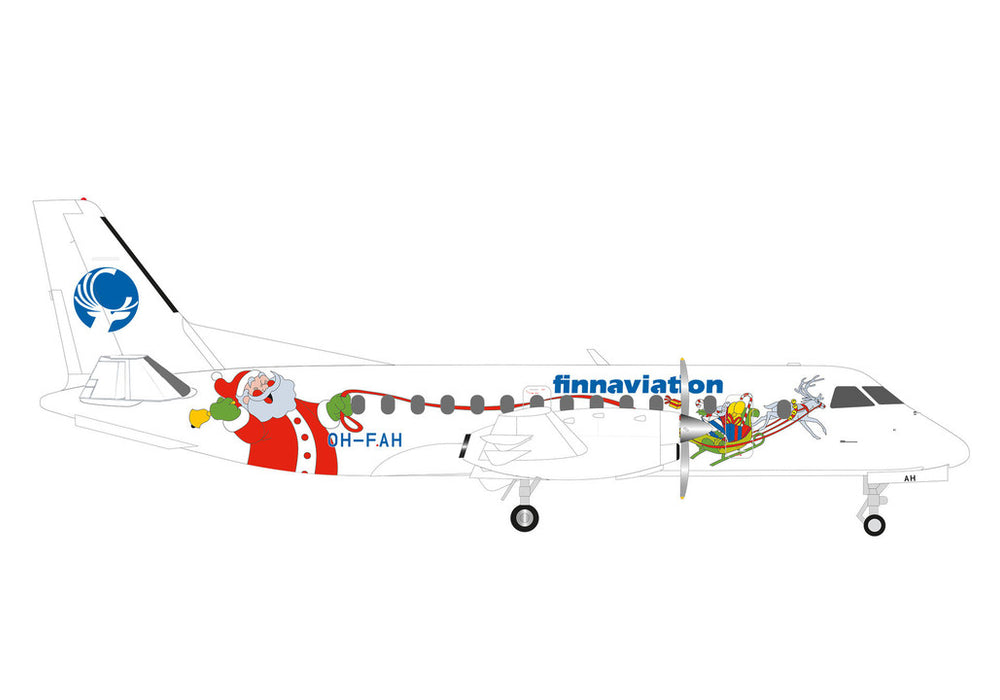 573245 | Herpa Wings 1:200 1:200 | Saab 340 Finnaviation Santa OH-FAH