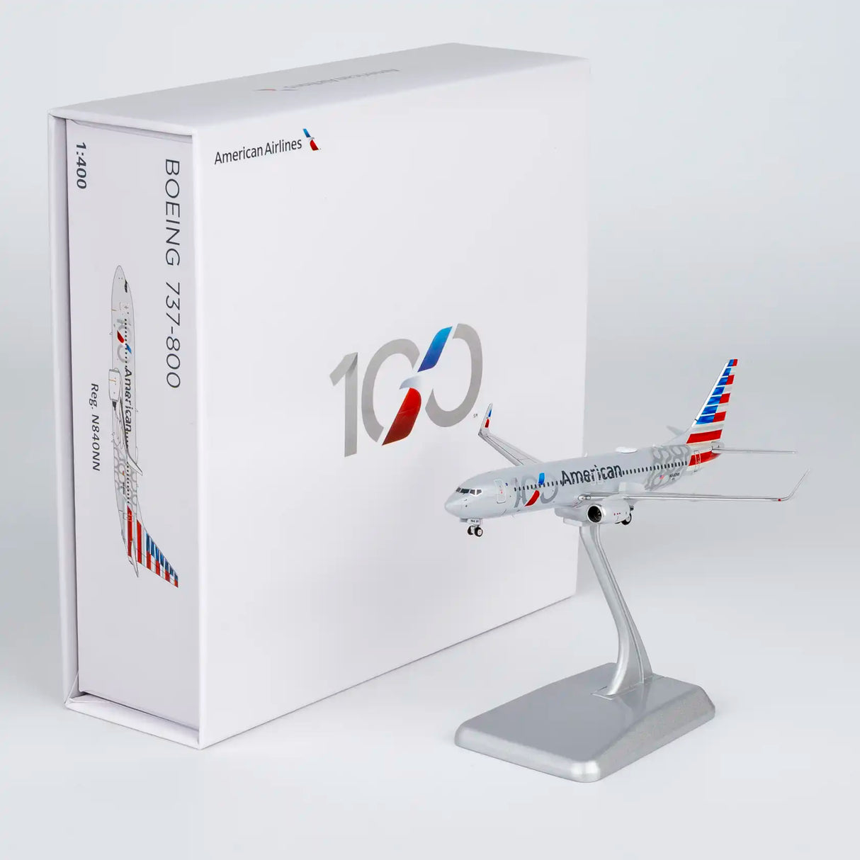 NG58258 | NG Models 1:400 | Boeing 737-800 American Airlines N840NN 100th Anniversary Luxurious packaging) (with stand)
