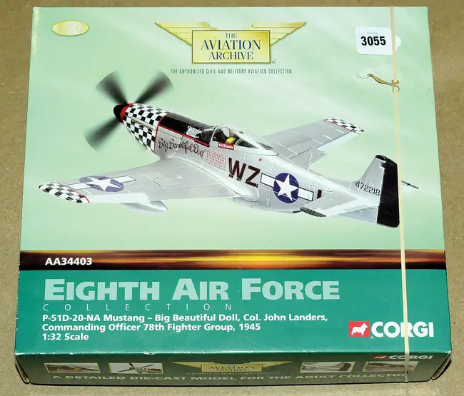 AA34403 | Corgi 1/32 Die-Cast | P-51D-20-NA Mustang "Big Beautiful Doll" | Reg:472218