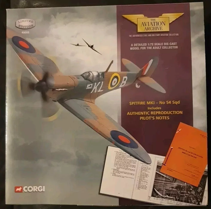 AA49005 | Corgi 1:72 | Supermarine Spitfire Mk.I, No.54 Sqn RAF - includes reproduction Pilots notes.