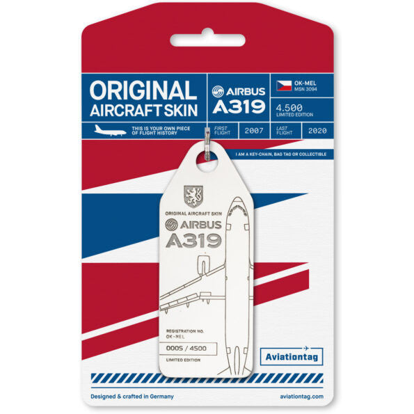 AVTAGOKMEL | Aircraft Skin Tags | Original Aircraft Skin - Airbus A319 CSA OK-MEL