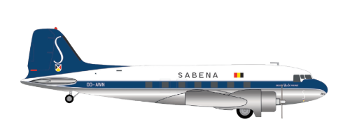 573399 | Herpa Wings 1:200 | Douglas DC-3 Sabena OO-AWN