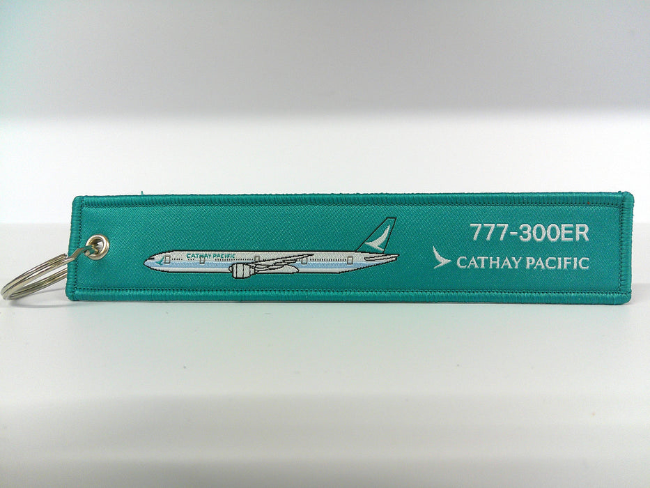 Key Tag Cathay Boeing 777-300 | Fabric Embriodered Key Tag | Cathay Pacific