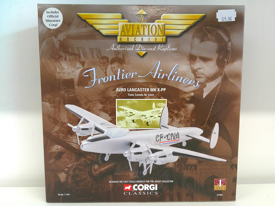 032435474019 | 47401 | Corgi 1/144 Die-Cast | Avro Lancaster C.1 Trans Canada Airlines CF-CNA
