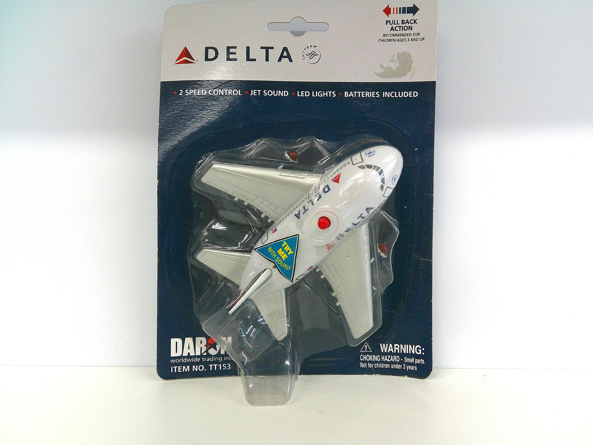 TT153 | Toys Toys | Delta Airlines Pullback Toy with Jet Sound and Flashing Lights