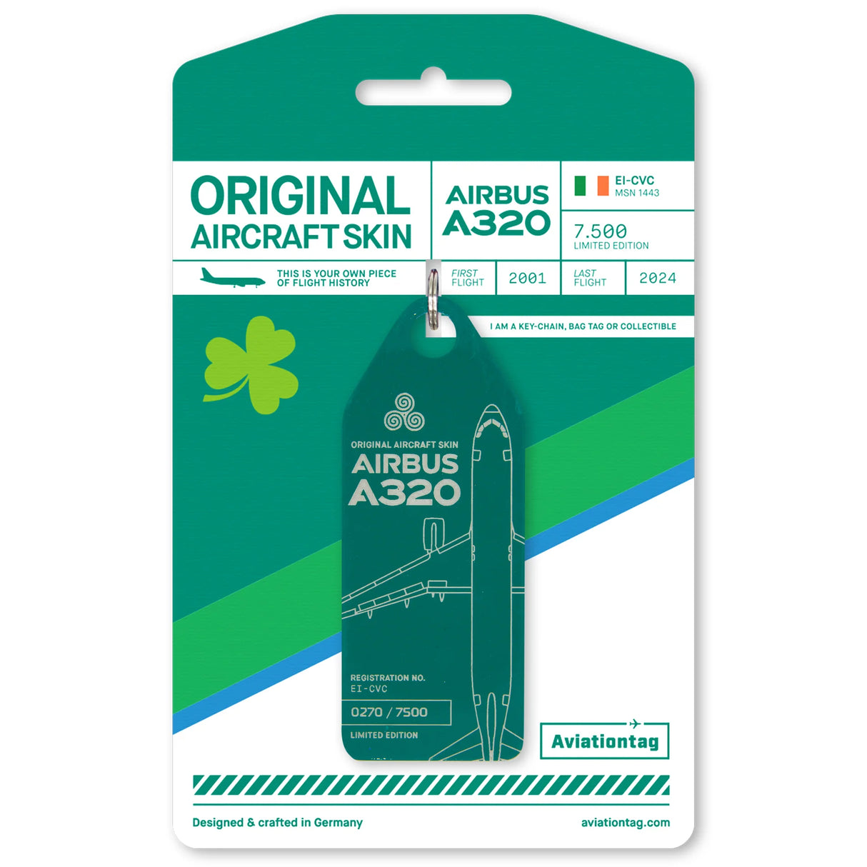 Aircraft Skin Tags | Airbus A320 - EI-CVC (Green)