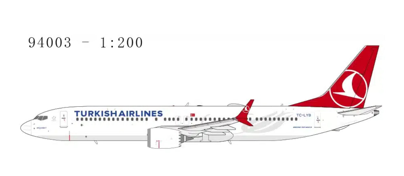 NG94003 | NG Models 1:200 | Boeing 737 MAX 9 Turkish Airlines TC-LYB (with stand) | is due July 2025