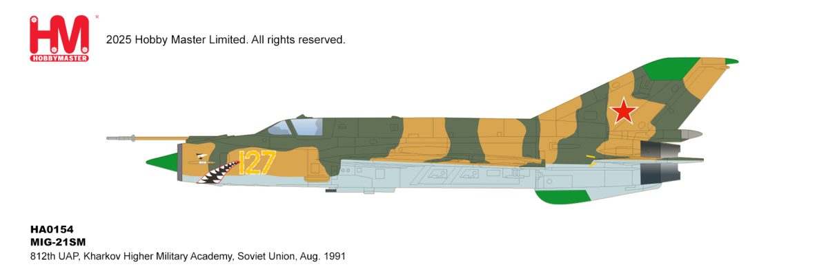 HA0154 | Hobby Master Military 1:72 | MIG-21SM 812th UAP, Kharkov Higher Military Academy, Soviet Union, Aug. 1991 | is due September 2025