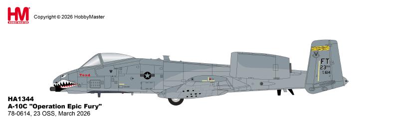 HA1344 | Hobby Master Military 1:72 | A-10C "Operation Epic Fury" 78-0614, 23 OSS, March 2026