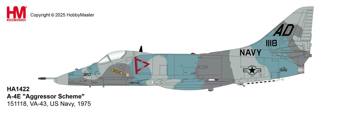 HA1442 | Hobby Master Military 1:72 | A-4E Aggressor Scheme 151118, VA-43, US Navy, 1975 | is due August 2025