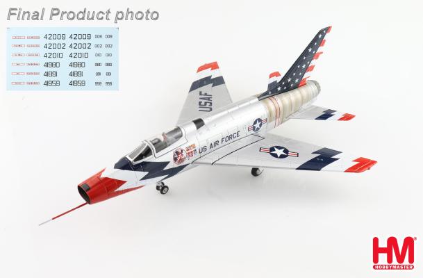 HA2124 | Hobby Master Military 1:72 | F-100 Skyblazers USAF, 1960 Season (with decals for 6 airplanes)