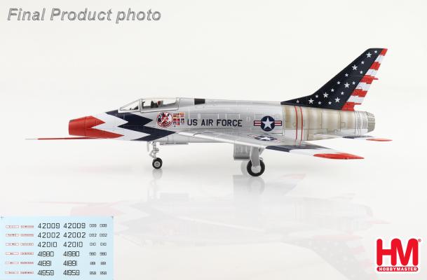HA2124 | Hobby Master Military 1:72 | F-100 Skyblazers USAF, 1960 Season (with decals for 6 airplanes)
