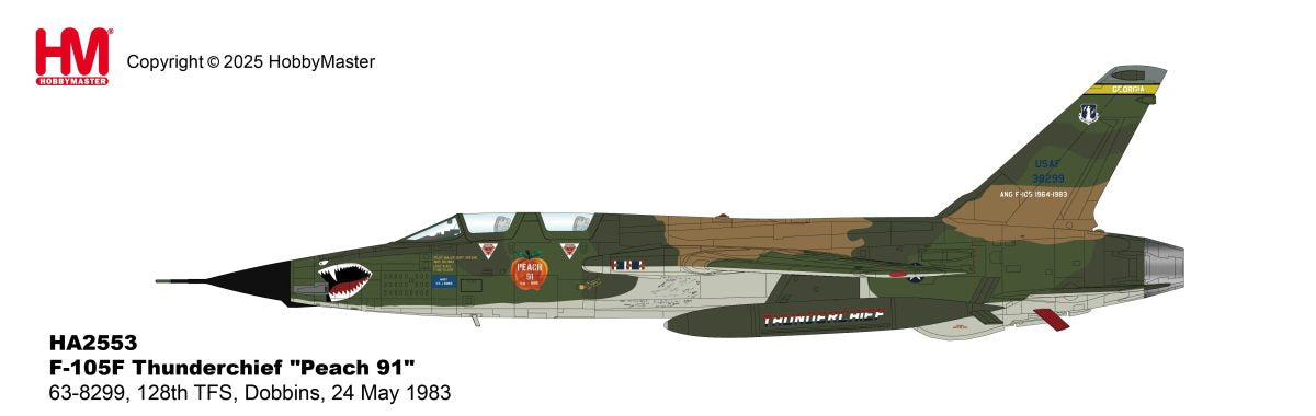 HA2553 | Hobby Master Military 1:72| F-105F Thunderchief Peach 91 63-8299, 128th TFS, Dobbins, 24 May 1983 | is due: August 2025