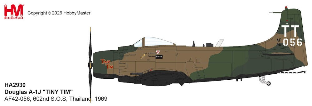 HA2930 | Hobby Master Military 1:72 | Douglas A-1J Skyraider “TINY TIM” AF42-056, 602nd S.O.S, Thailand, 1969