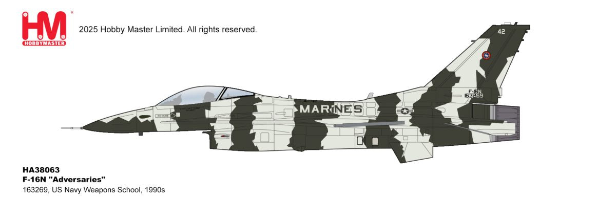 HA38063 | Hobby Master Military 1:72 | Hobbymaster Lockheed F-16N Adversaries 163269, US Navy Weapons School, 1990s | is due September 2025