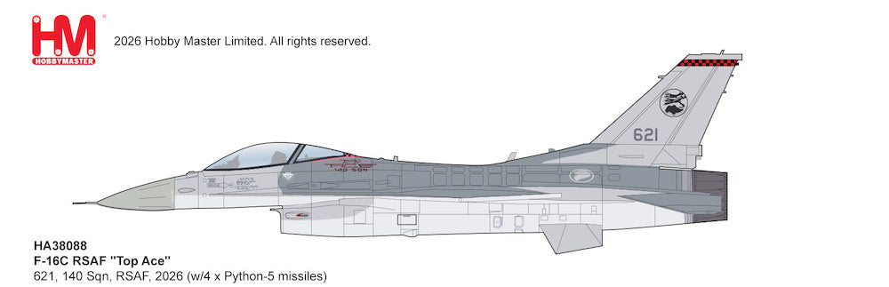 HA38088 Hobby Master 1:72 F-16C Top Ace diecast model