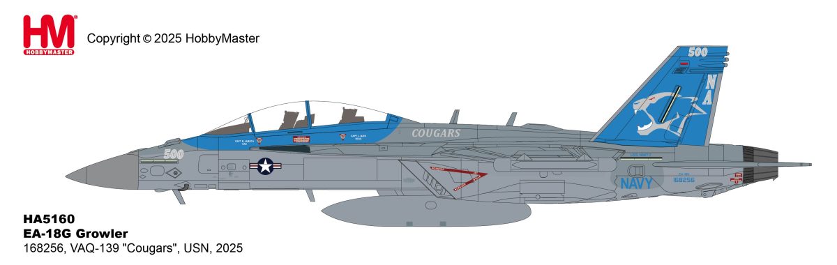 HA5160 | Hobby Master Military 1:72 | EA-18G Growler 168256, VAQ-139 Cougars, USN, 2025 | is due November 2025
