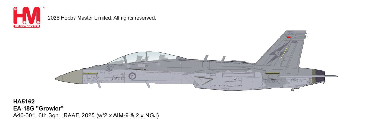 HA5162 | Hobby Master Military 1:72 | EA-18G Growler A46-301, 6th Sqn., RAAF, 2025