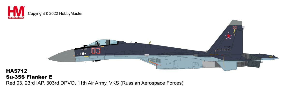 HA5712 | Hobby Master Military 1:72 | Sukhoi Su-35S Flanker E Red 03/RF-95242, 23rd IAP, 303rd DPVO, 11th Air Army, VKS | is due July 2025
