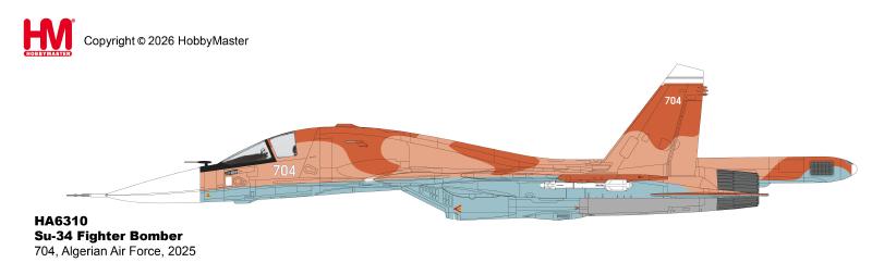 HA6310 | Hobby Master Military 1:72 | Su-34 Fighter Bomber 704, Algerian Air Force, 2025