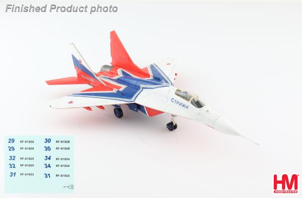 HA6511b | Hobby Master Military 1:72 | MiG-29 31 Strizhi Aerobatic Team tail decals for aircraft 29,30,31.32 and 34
