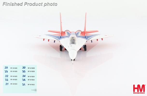 HA6511b | Hobby Master Military 1:72 | MiG-29 31 Strizhi Aerobatic Team tail decals for aircraft 29,30,31.32 and 34