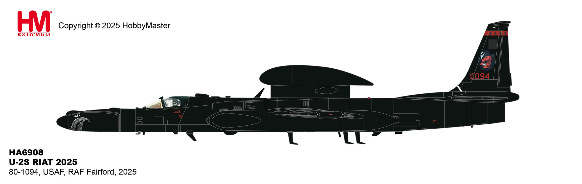 HA6908 | Hobby Master Military 1:72 | U-2S RIAT 2025 80-1094, USAF, RAF Fairford, 2025 CORE RANGE | is due October 2025