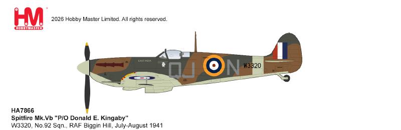 HA7866 | Hobby Master Military 1:72 | Spitfire Mk.Vb "P/O Donald E. Kingaby" W3320, No.92 Sqn., RAF Biggin Hill, July-August 1941