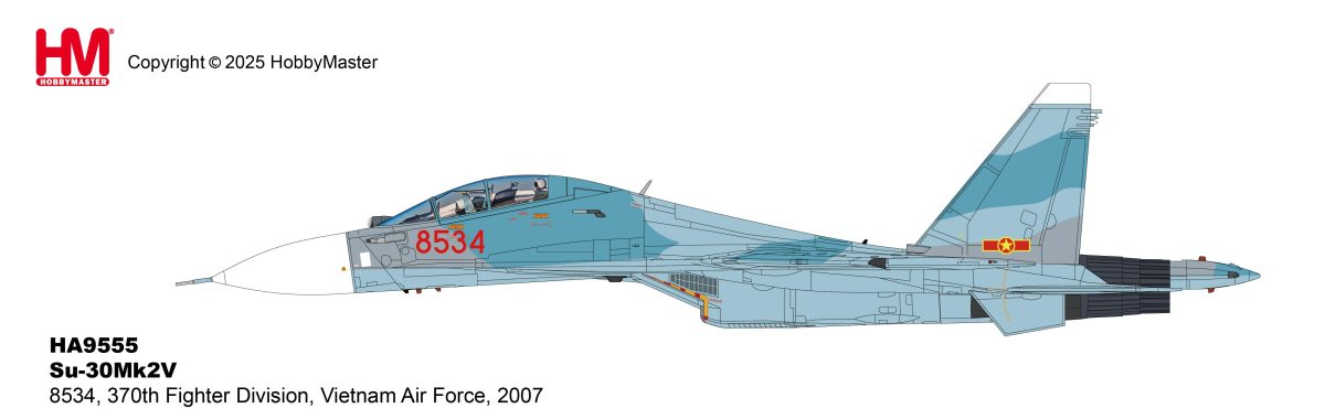 HA9555 | Hobby Master Military 1:72 | Sukhoi Su-30Mk2V 8534, 370th Fighter Division, Vietnam Air Force, 2007 | is due September 2025