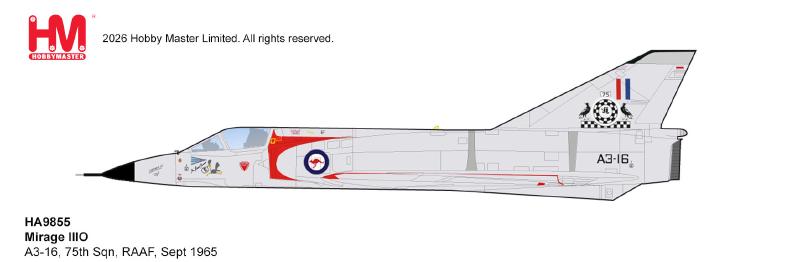 HA9855 | Hobby Master Military 1:72 | Mirage IIIO A3-16, 75th Sqn, RAAF, Sept 1965