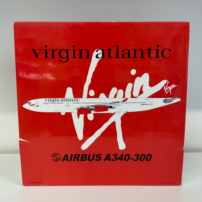 B-340-1116 | Blue Box 1:200 | Airbus A340-300 Virgin Atlantic G-VFLY, 'Dragon Lady' (with stand) PRE-OWNED