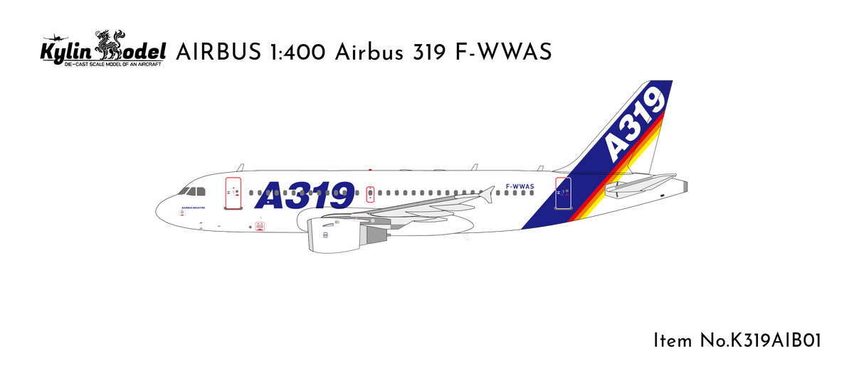 K319AIB01 | Kylin Model 1:400 | A319 Airbus F-WWAS Airbus