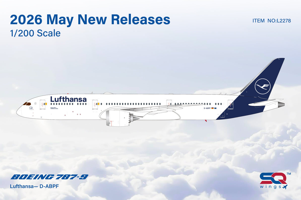 L2278 SQ Wings 1:200 Boeing 787-9 Lufthansa D-ABPF