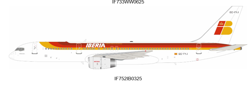 IF752IB0325 | InFlight200 1:200 | Boeing 757-256, Iberia EC-FYJ with stand | was due May 2025