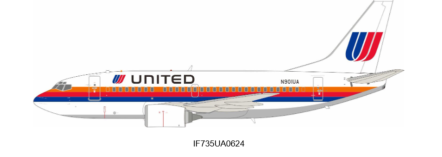 IF735UA0624 | InFlight200 1:200 | Boeing 737-522, United Airlines N901UA with stand | was due May 2025