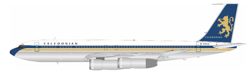 IF707CD0725PR | InFlight200 1:200 | Boeing 707-399C Caledonian Airways G-AVKA with stand | is due June 2025
