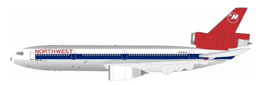 B-104-NW-158P | Blue Box 1:200 | McDonnell Douglas DC-10-40 Northwest Airlines N158US with stand | is due June 2025