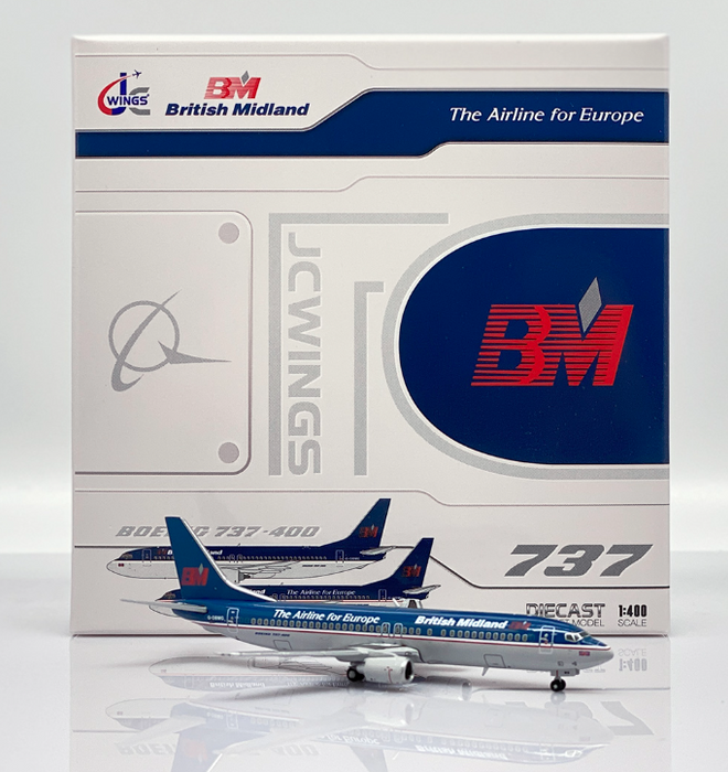 XX40060 | JC Wings 1:400 | Boeing 737-400 British Midland 'The Airline for Europe' G-OBMG