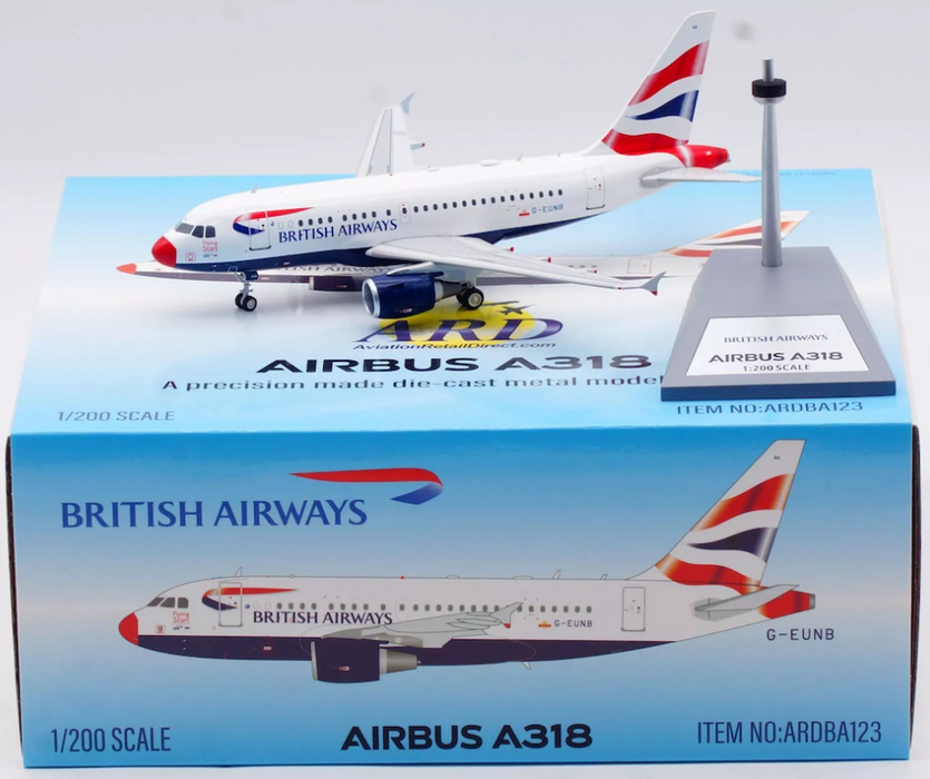 ARDBA123 | ARD Models 1:200 | Airbus A318-112/CJ British Airways G-EUNB RED NOSE